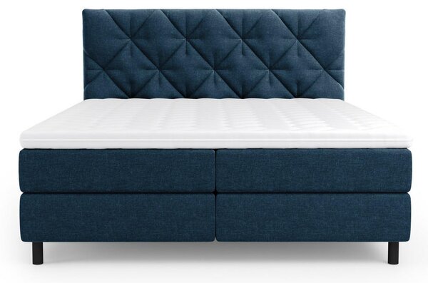 POSTELJA Z VZMETNICO 160 cm x 200 cm , tekstil temno modra