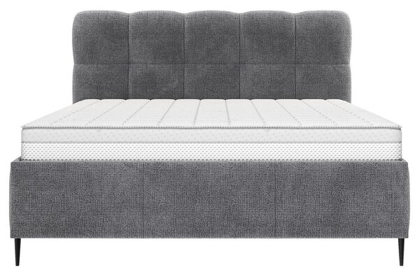 OBLAZINJENA POSTELJA 140 cm x 200 cm , tekstil antracit