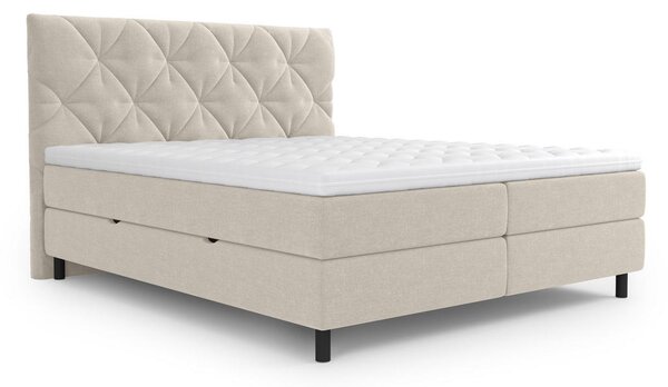 POSTELJA Z VZMETNICO 180 cm x 200 cm , tekstil naravne barve
