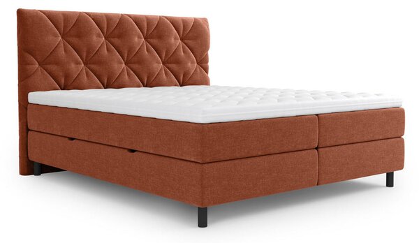 POSTELJA Z VZMETNICO 160 cm x 200 cm , tekstil terakota