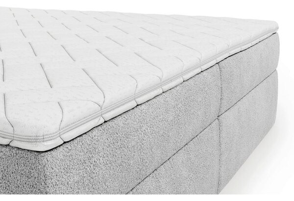 POSTELJA Z VZMETNICO 140 cm x 200 cm , tekstil svetlo siva