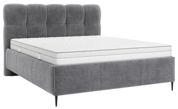 OBLAZINJENA POSTELJA 140 cm x 200 cm , tekstil antracit