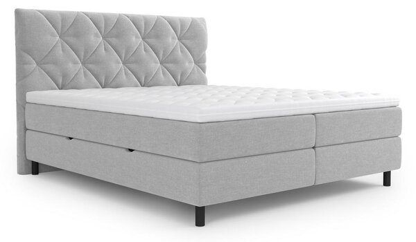 POSTELJA Z VZMETNICO 160 cm x 200 cm , tekstil svetlo siva
