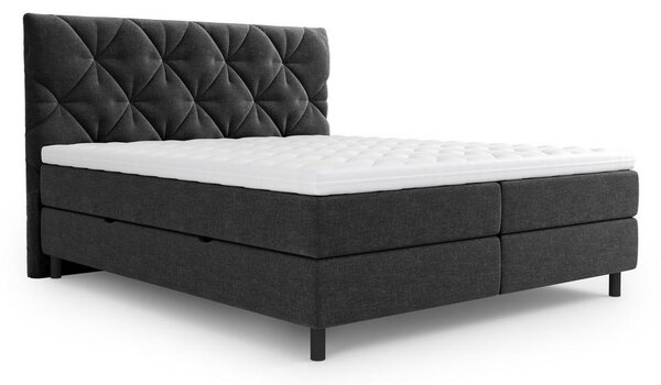 POSTELJA Z VZMETNICO 140 cm x 200 cm , tekstil antracit