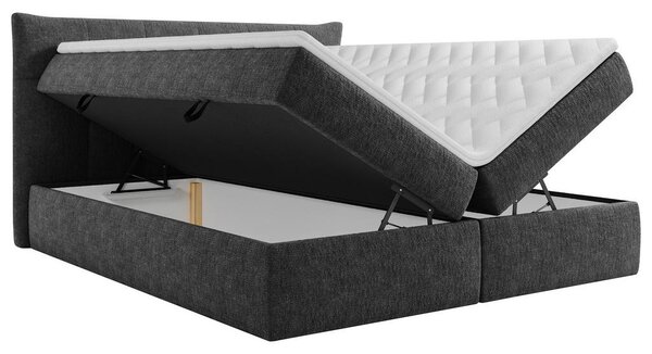 POSTELJA Z VZMETNICO 140 cm x 200 cm , tekstil antracit