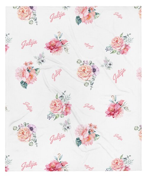 Personalizirana Odeja z Imenom - Floral
