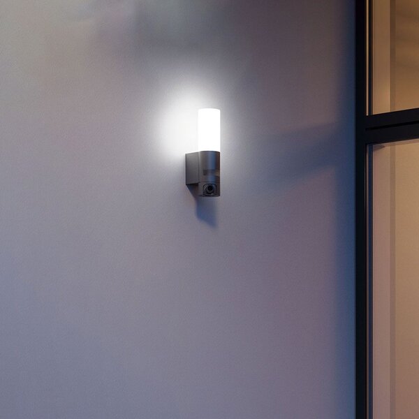 STEINEL L 620 Cam SC LED zunanje stensko svetilo antracit, Črna, Kovina, Sodobni