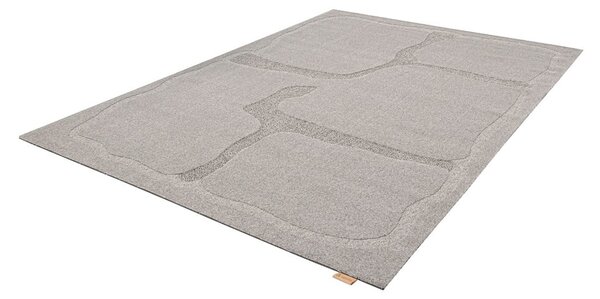 Siva volnena preproga 200x300 cm Morphic Organica – Agnella