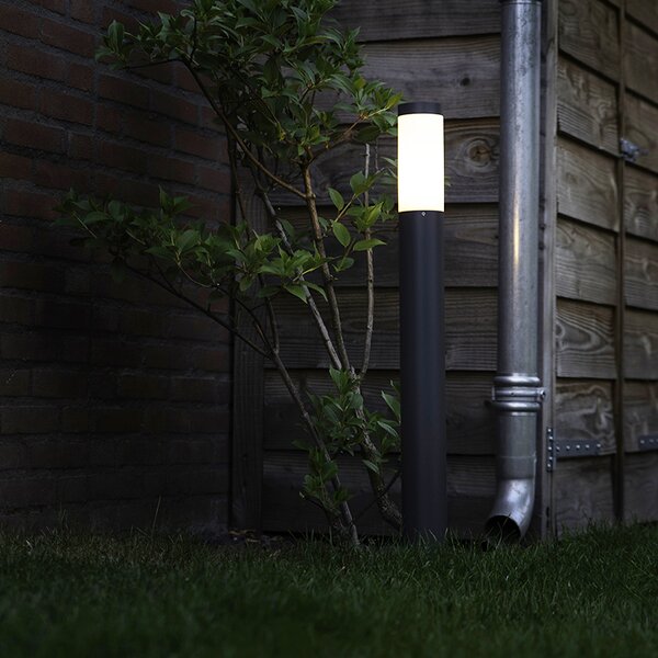 Antracit siva stebrasta zunanja svetilka 80 cm IP44 opal - Rox
