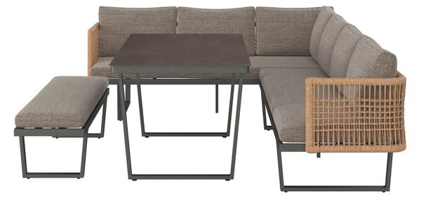 Mömax Lounge Garnitura Emmi, Antracit, Rjava, 4-Delno