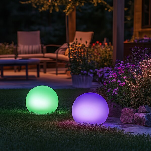 Zunanja svetilka bela 30 cm, vključno z LED IP44 Solar RGBW - Ludger