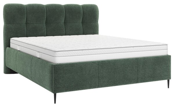 OBLAZINJENA POSTELJA 140 cm x 200 cm , tekstil zelena