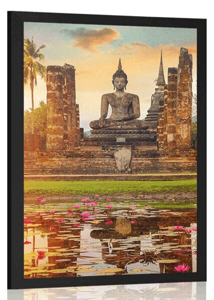 Plakat kip Bude v parku Sukhothai