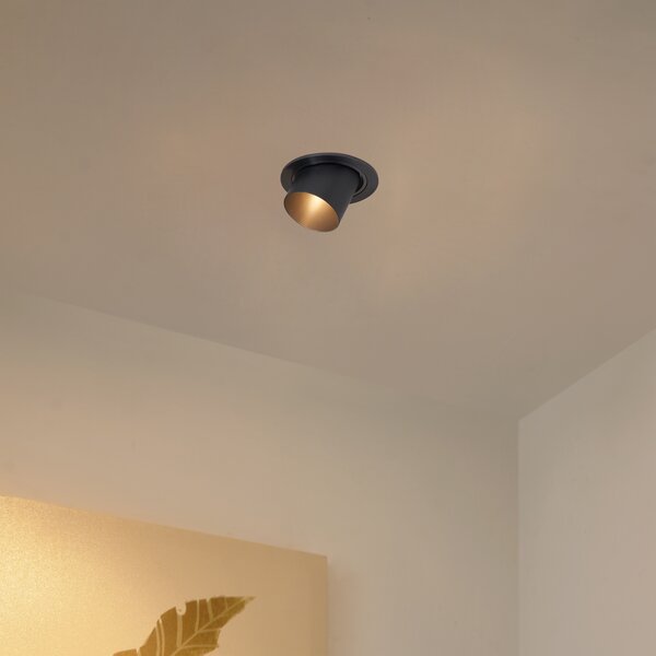 Komplet 6 modernih vgradnih reflektorjev Gunmetal GU10 50mm okrogli nagibni - Installa