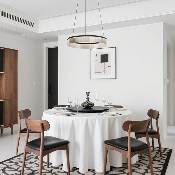 Moderna viseča svetilka črna 59cm vklj. LED 3-stopenjsko zatemnjevanje - Anello Chandelier
