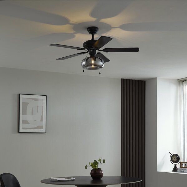 Stropni ventilator črn 107,5 cm s potegom - Mistral Busa