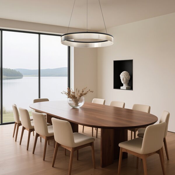 Moderna viseča svetilka črna 78cm vklj. LED s 3-stopenjskim zatemnjevanjem - Anello Chandelier