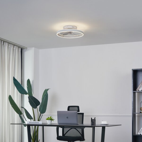 Stropni ventilator bel 50 cm vklj. LED z možnostjo zatemnitve z daljinskim upravljalnikom - Maddy