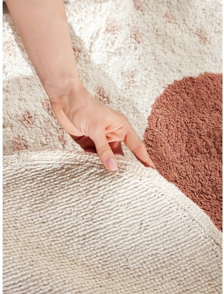 Rjava/kremno bela pralna/ročno tkana bombažna otroška preproga 95x120 cm Snuggle Emmi – Hanse Home