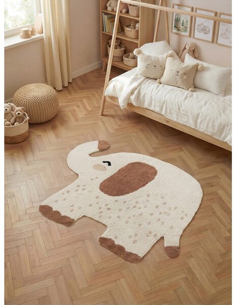 Rjava/kremno bela pralna/ročno tkana bombažna otroška preproga 95x120 cm Snuggle Emmi – Hanse Home