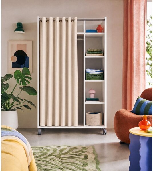 Bela/bež garderobna omara 100x160 cm Kit – Tvilum