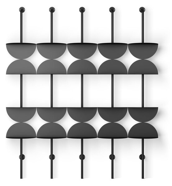 Črn kovinski sistem modularnih polic 27x203,5 cm Solis – Umbra