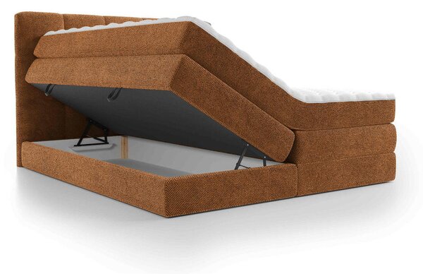 BOXSPRING POSTELJA 140 cm x 200 cm , tekstil oranžna