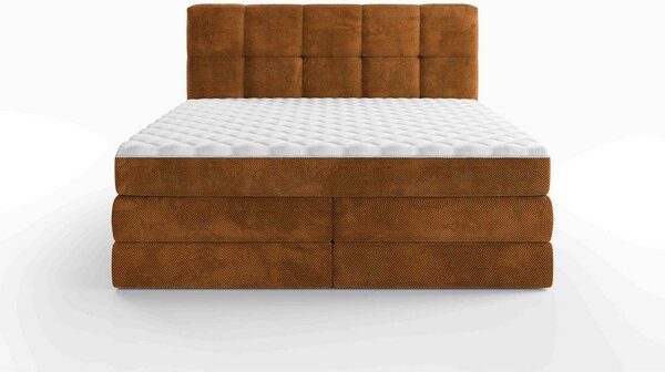 BOXSPRING POSTELJA 140 cm x 200 cm , tekstil oranžna