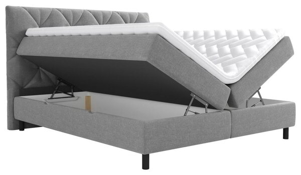POSTELJA Z VZMETNICO 140 cm x 200 cm , tekstil siva