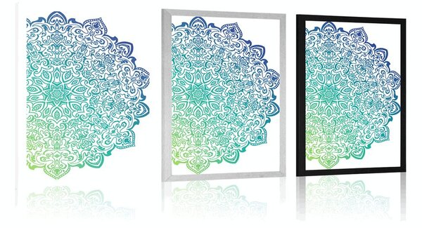 Plakat modro zelena Mandala