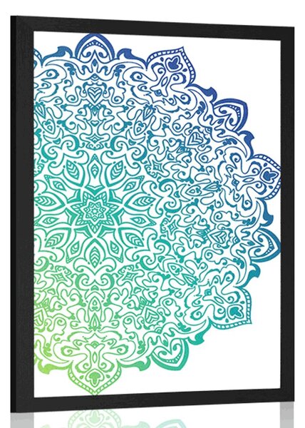 Plakat modro zelena Mandala