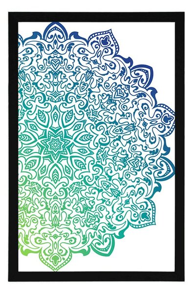 Plakat modro zelena Mandala