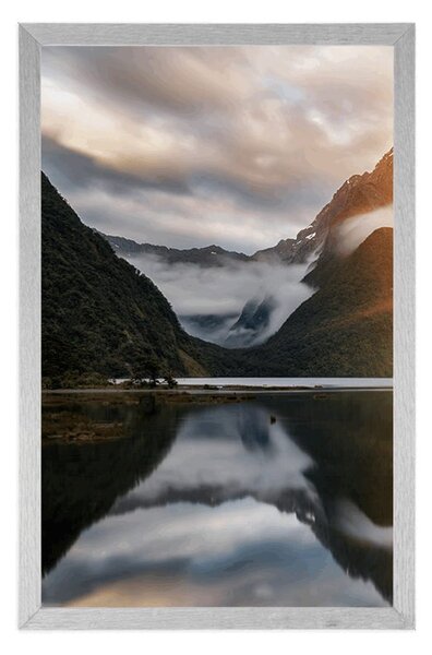 Plakat Milford Sound ob sončnem vzhodu