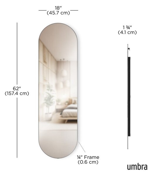 Stensko/stoječe ogledalo 46x157 cm Hubba – Umbra