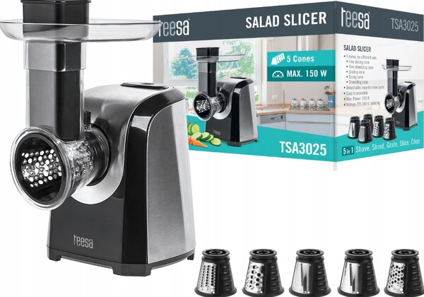 150W inox električni rezalnik in strgalnik zelenjave