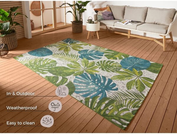 Zelena/turkizna zunanja preproga 160x235 cm Flair – Hanse Home