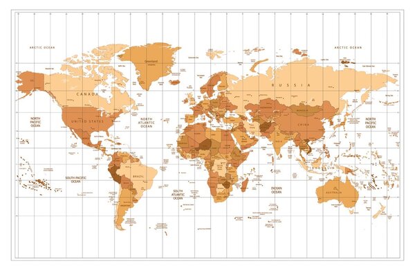 Tapeta bež zemljevid sveta na svetlem ozadju
