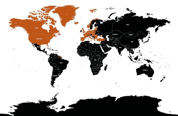 Tapeta moderni zemljevid s kontrastom