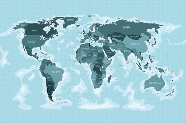 Tapeta zemljevid z modrim pridihom