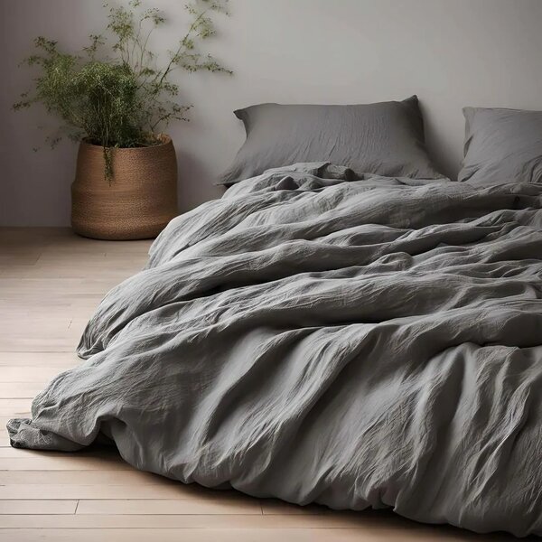 Muslin posteljnina MOELLIN sive barve Dimenzije posteljnine: 70 x 90 cm | 140 x 200 cm