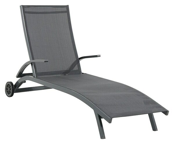 Sunfun Maja Vrtni ležalnik (Š x G: 68 x 192 cm, Sive barve, Aluminij, Možnost premikanja)