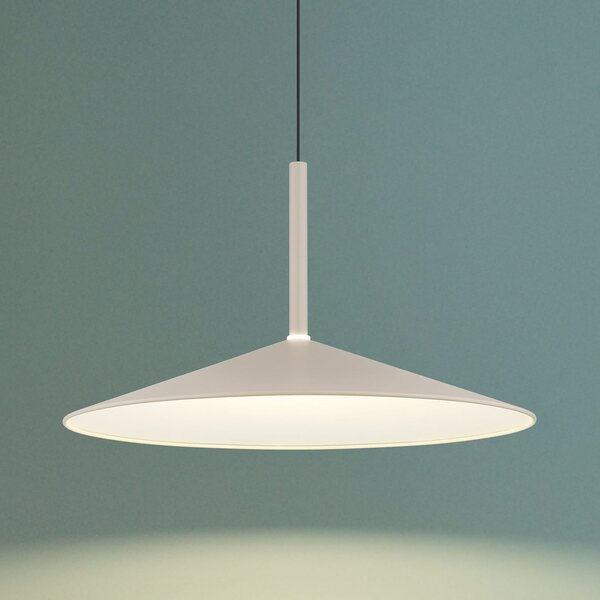 Globo LED-visoka svetilka Lampone, peščene barve, premer 47 cm, kovina, Soft-Lift, Bež, Dnevna soba / jedilnica, Kovina, Sodobni