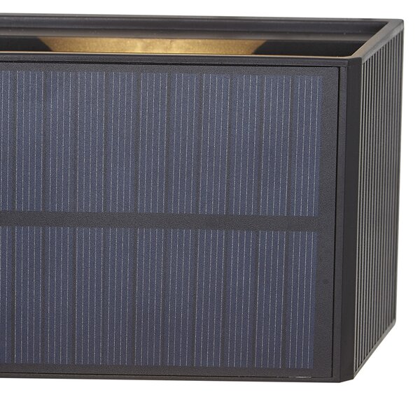 Zunanja stenska svetilka črna vključno z LED 2-svetlobna IP65 Solarna - Christof