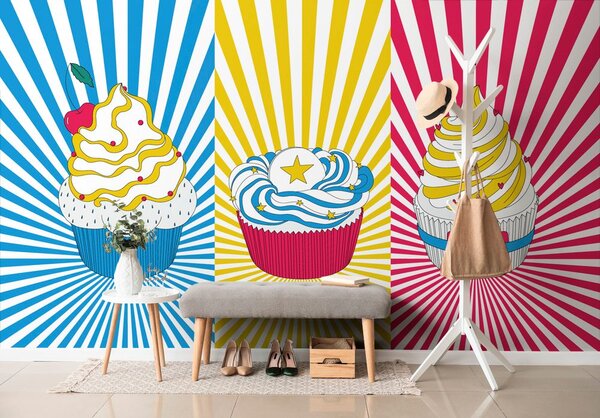 Tapeta pop art cupcakes