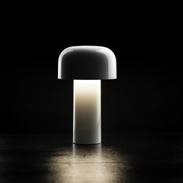FLOS LED namizna svetilka na baterije Bellhop, bela, 21 cm, z možnostjo, zatemnjen, Bela, Dnevna soba / jedilnica, Plastika, Dizajn