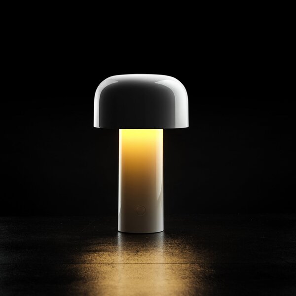 FLOS LED namizna svetilka na baterije Bellhop, bela, 21 cm, z možnostjo, zatemnjen, Bela, Dnevna soba / jedilnica, Plastika, Dizajn