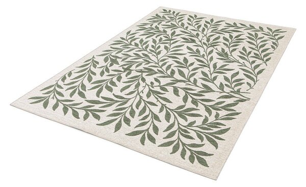 Zelena/kremno bela notranja in zunanja preproga 80x150 cm Lua – Universal