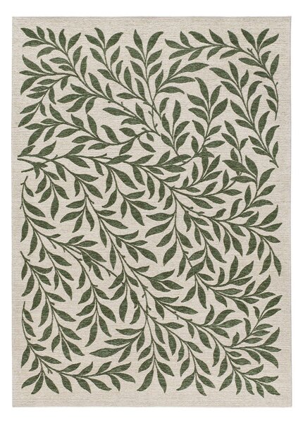 Zelena/kremno bela notranja in zunanja preproga 80x150 cm Lua – Universal