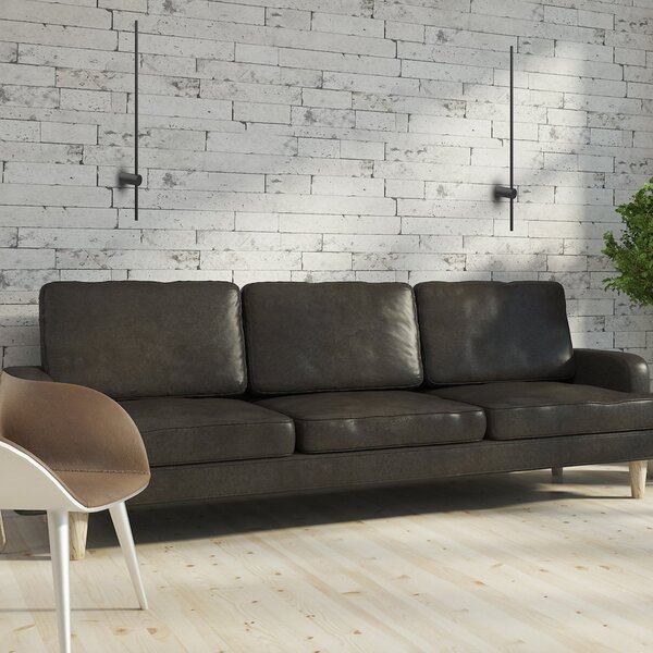 Milagro Lighting LED stenska svetilka Swing, višina 60 cm, CCT, kovina, črna, Črna, Dnevna soba / jedilnica, Kovina, Sodobni