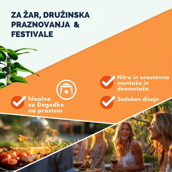 Paviljon za zabave CAPRI, 3x3 m, zelena Casaria